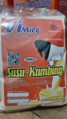 Susu Kambing Etawa Vanila
(Kemasan Plastik / 250 gr)